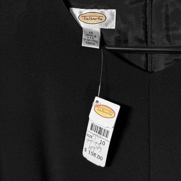 Talbots Women's Dress Black Stretch Sleeveless Pleated Formal Midi Size 10 NWT - Picture 3 of 8